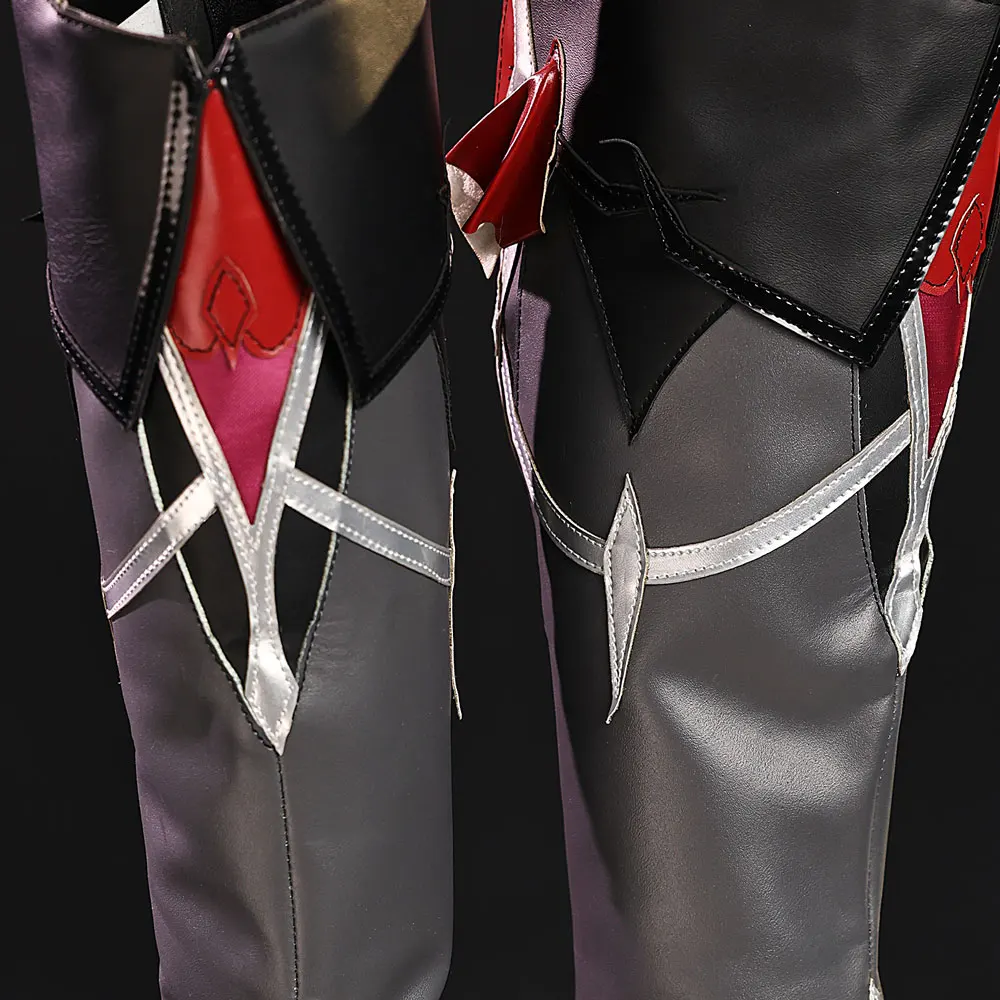 Anime Gra Genshin Impact Durin Cosplay Buty Czarne Kozaki Do Kolan Personalizowane Męskie Damskie Buty Na Halloween Karnawał