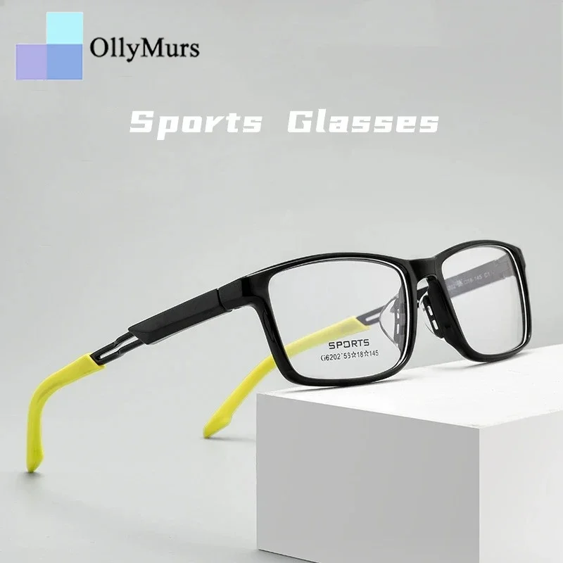 

OLLYMURS силиконовые сверхлегкие модные спортивные нескользящие носоупоры гибкие квадратные оптические спортивные очки по рецепту 6202G