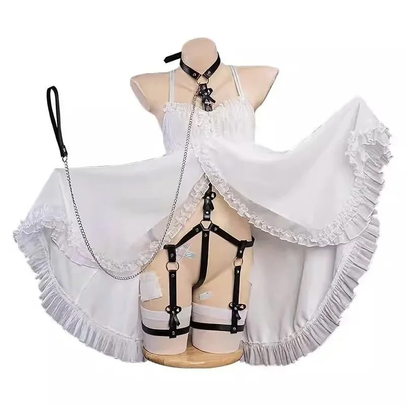 

25COScostume женское двойное платье с хвостиком, нижнее белье, сексуальный костюм Лоли