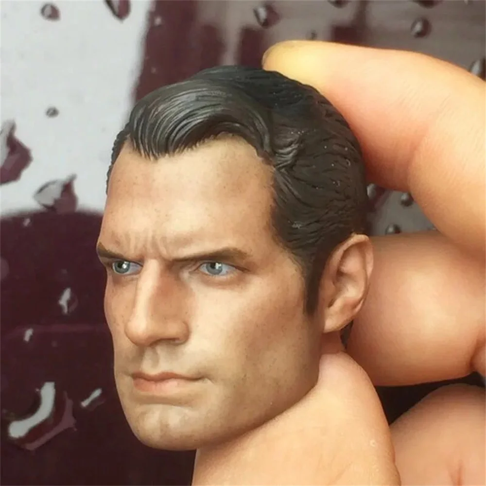 Head Carving Henry Cavill  Head Sculpt PVC Male Soldier HAT Fit 12'' Action Figure Body Game TOys Collection