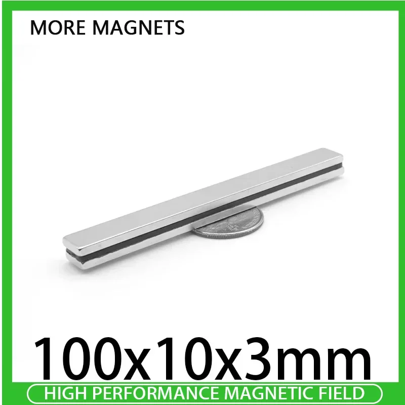 2/5/10PCS 100x10x3mm Longer Quadrate Rare Earth Neodymium Magnet N35 Block Permanent Neodymium Magnet