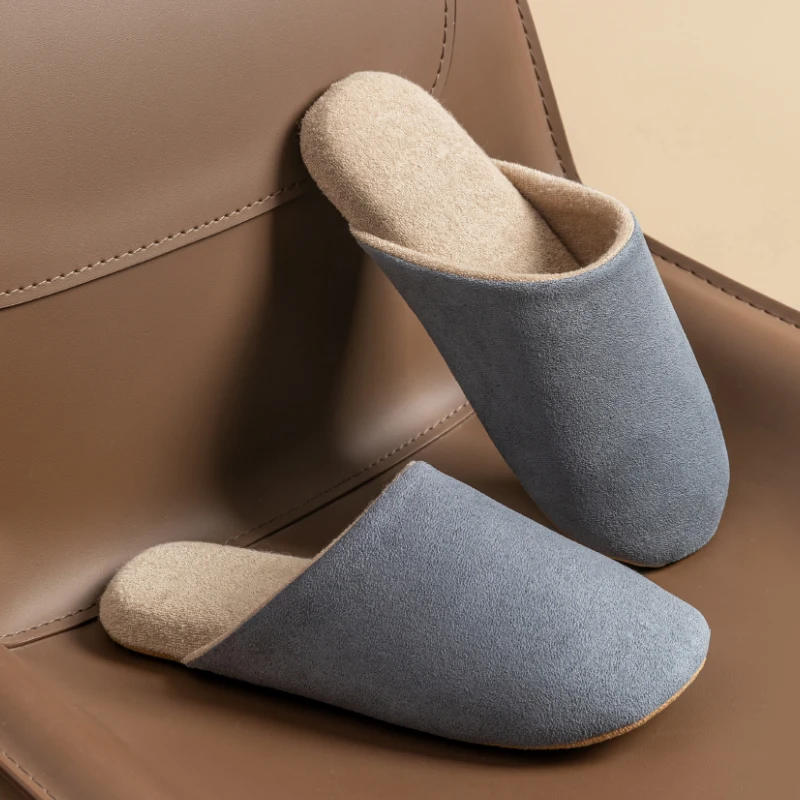 Autumn and Winter Men's House Shoes Indoor Non-Slip Slippers with Soft Sole Quiet Comfortable Lightweight Slip-Ons for Home - view 3