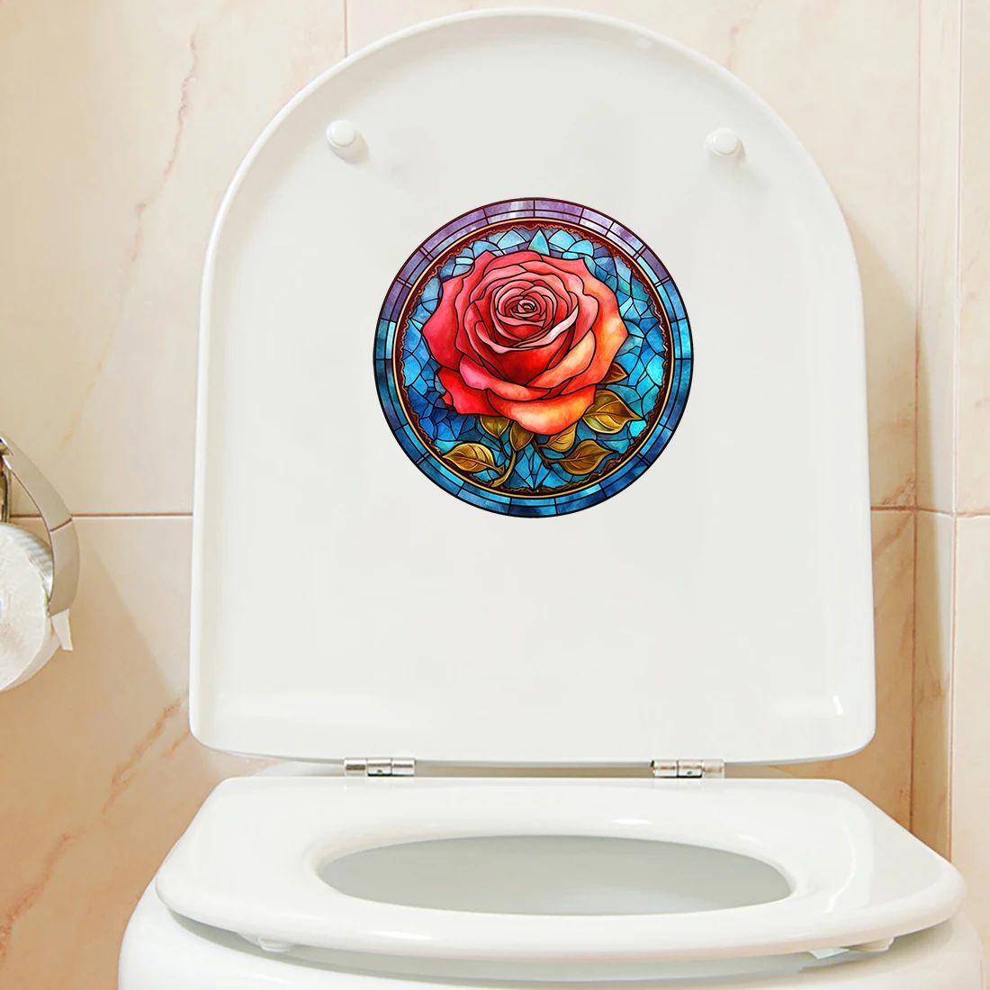 Three Ratels QA8 Romantic and colorful rose art wall sticker waterproof toilet decals car hood sticker