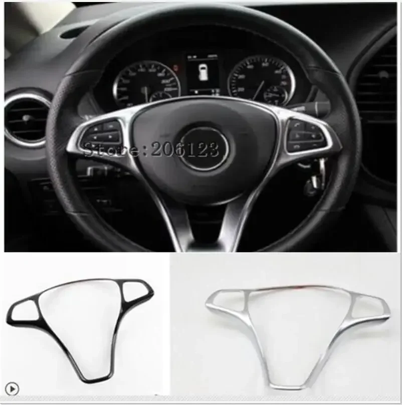 ABS sticker steering wheel button trim decorative frame sticker accessories for Mercedes Benz W205 W213 GLA GLC E C Class