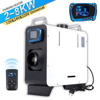 12V/24V/220V All in One Diesel Air Heater 2/8KW Car Heater with Silencer Remote Control for Car Truck Boat RV Parking Heater