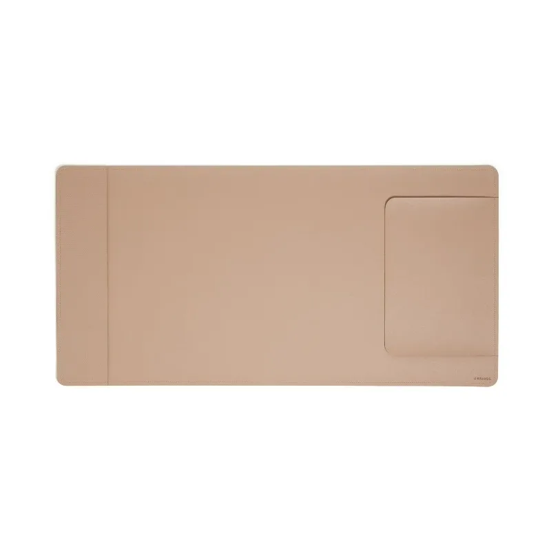 Desk Pad, Vegan Leather, Non-Slip Backing, 31.5 x 15.7 in., Iced Latte