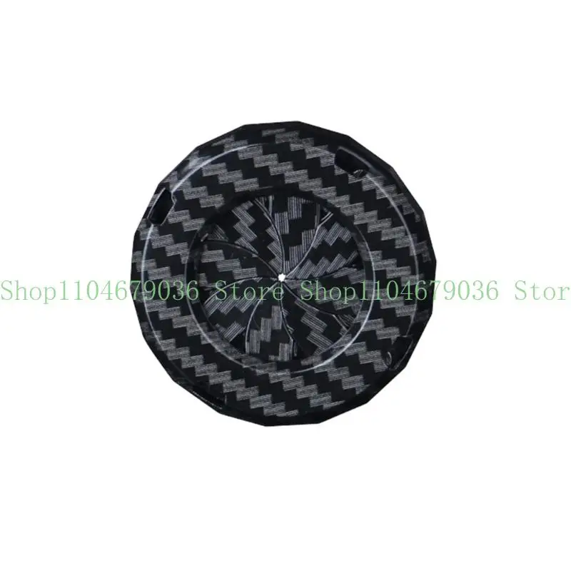652F Car Push Start Button Cover, Carbon Fiber ABS Trim Accent with Clip-On Install for Interior Accent and Button Surround