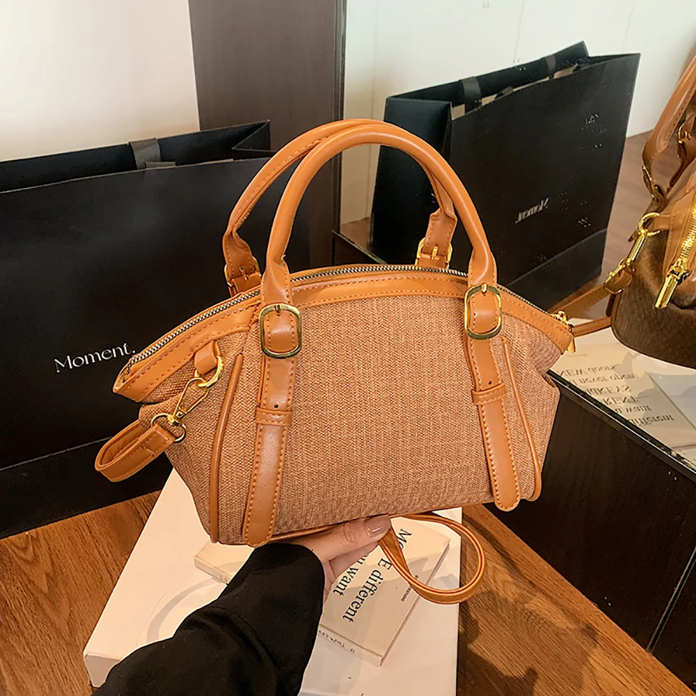 Korean Delicate Crossbody Bag High Grade Vintage Patchwork Zipper Handbags Daily Elegant All-Match Versatile One Shoulder Bags