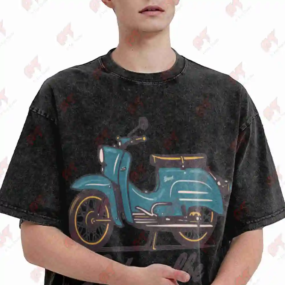 Simson 2026 Trendy Vintage Washed Tee Pure Cotton T-Shirt