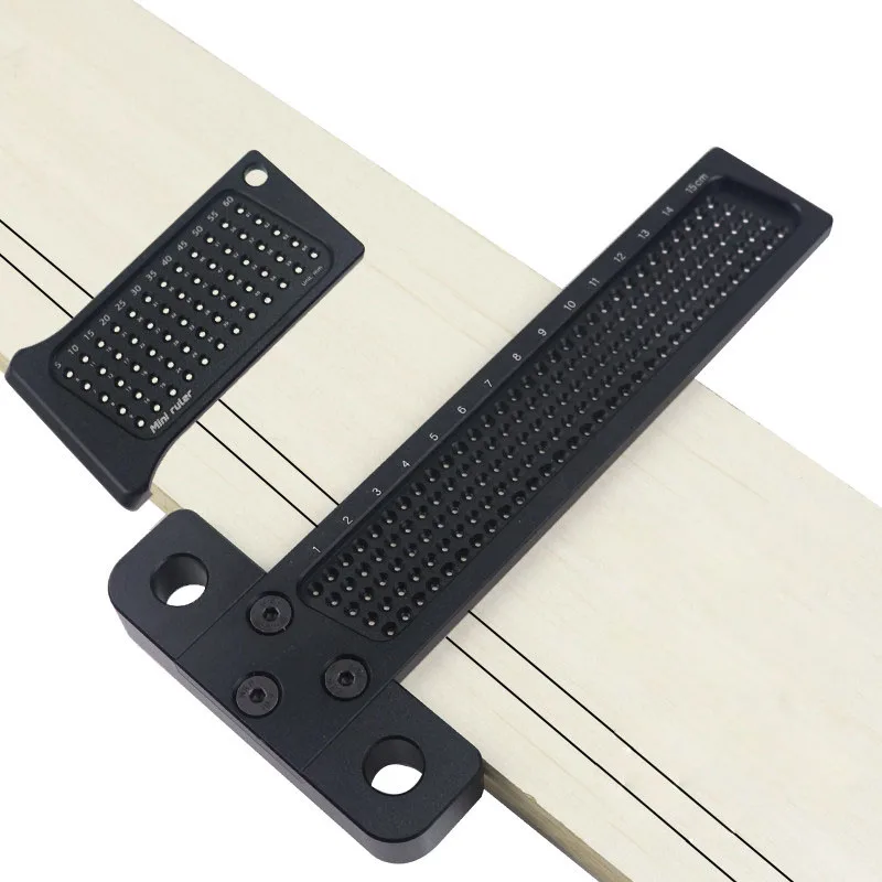 Aluminum Alloy T-Shaped Woodworking Ruler Layout Square Line Marking Auxiliary Tool for Precision Carpentry