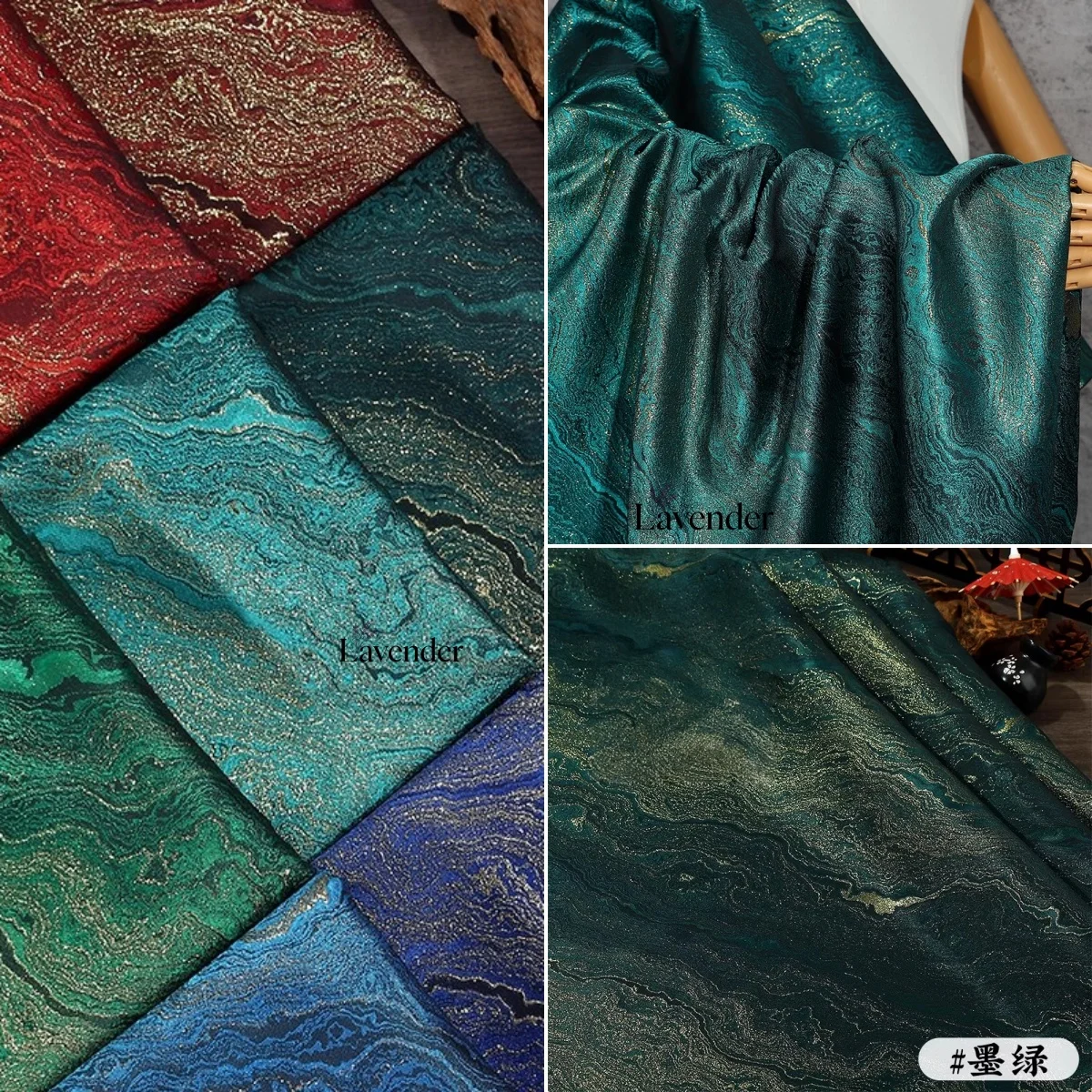 High end woven brocade gilded wood grain fabric jacquard silk fabric DIY cushion pillow clothing fabrics for sewing