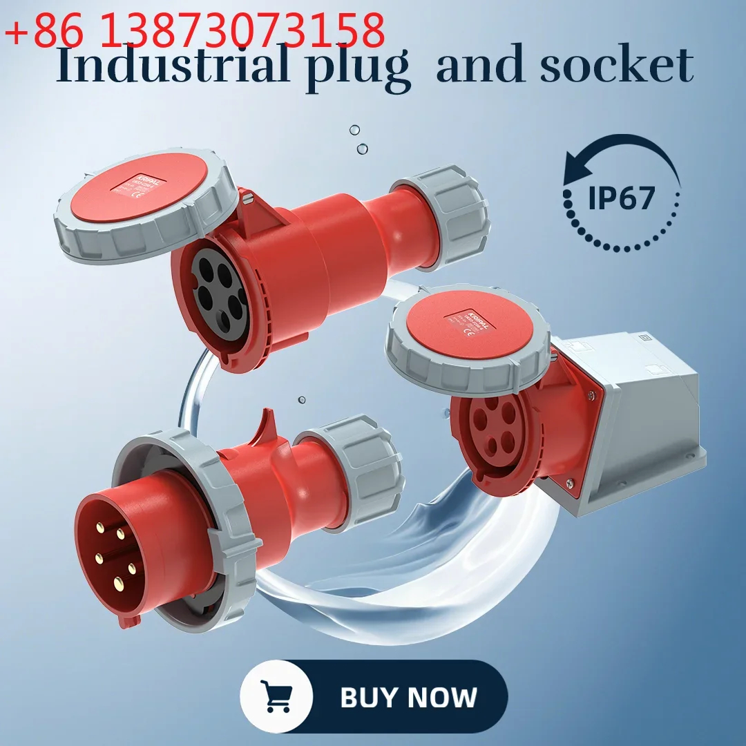 32A 3Pin 2P+E Electrical Wire Cable Outdoor Waterproof Connector Industrial Plug & Sockets 220V-440V IP67 Male Female  plug