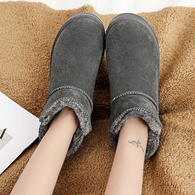 Classic All-Match Slip on Winter Boots Anti-Rub Inner Fabric, Skidproof Waterproof Outsole Light Plush Anti-Freezing Protection