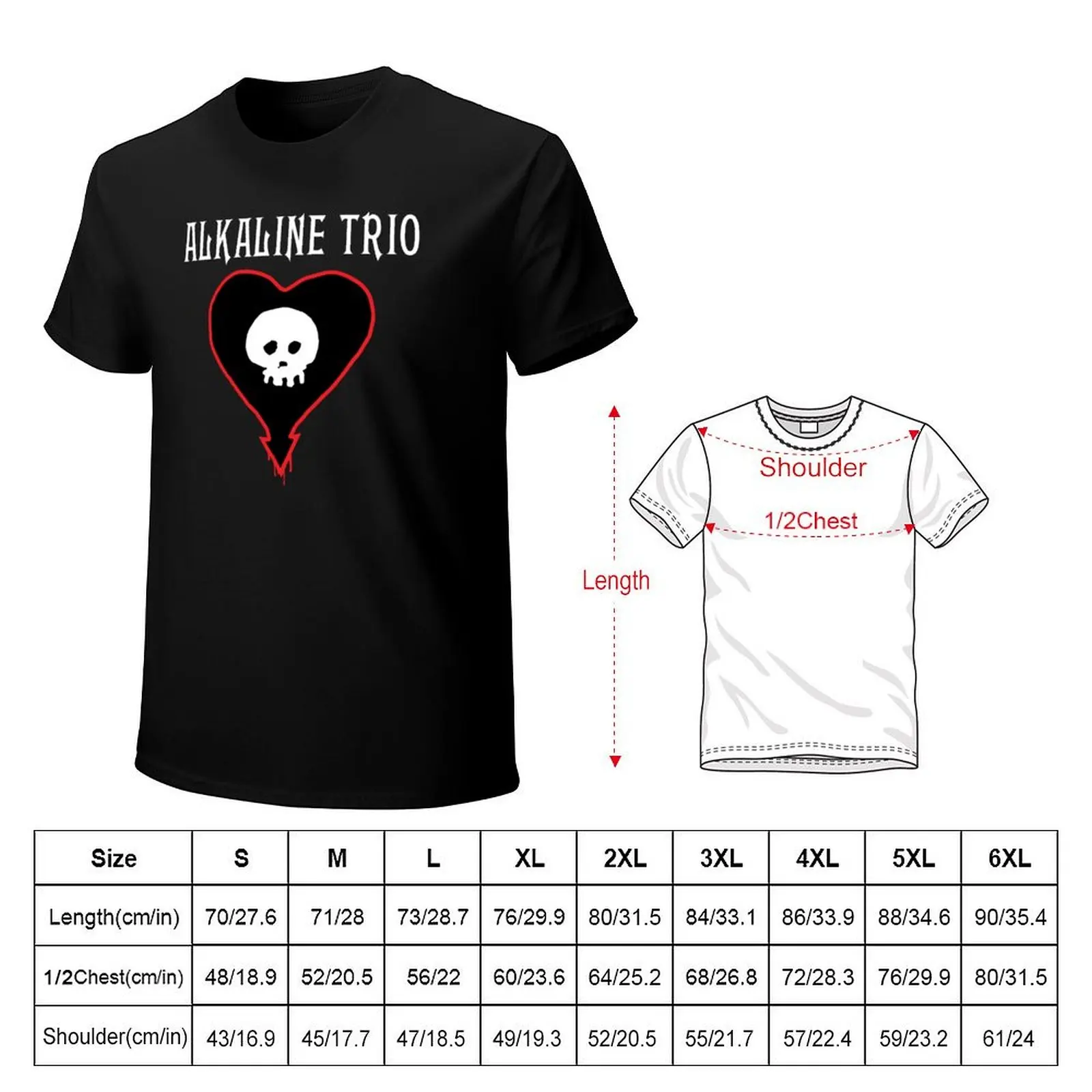Alkaline Trio Punk Band Logo - Skull Heart Text T-Shirt man t shirts high quality luxury brand T-Shirt