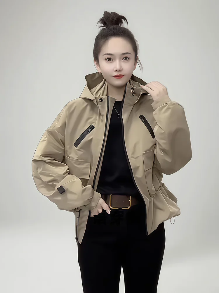 

plus Size Women's Jaet Outerwear Korean Sle Loose Fit Slimming Autumn New Faion Versatile Waist-Cinching Top