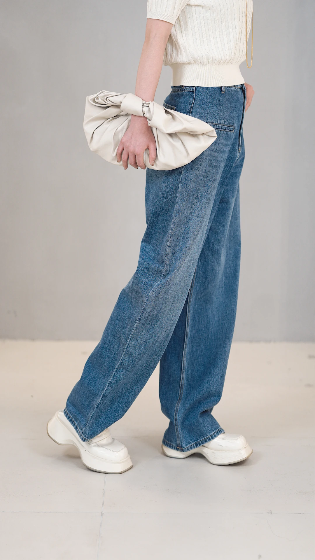 

High Waist Wide Leg Jeans Women's Spring Denim Pants Long Loose Versatile Leg Lengthening Wide Foot Pants One-Word Bag