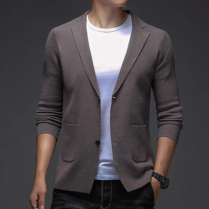 

Men's Knitted Cardigan Buttonless Casual Comfortable and Versatile Man Clothes Coats Jacket Tops