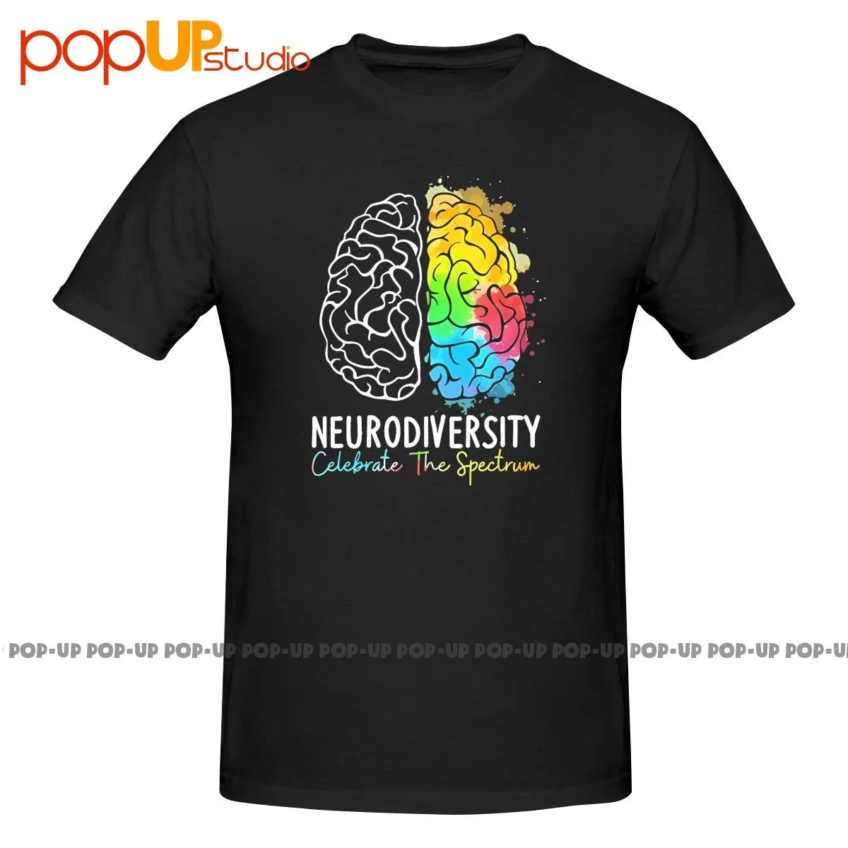 Neurodiversity Autism Spectrum Asd Adhd Rainbow Brain P-21 Shirt T-shirt Tee Print Streetwear