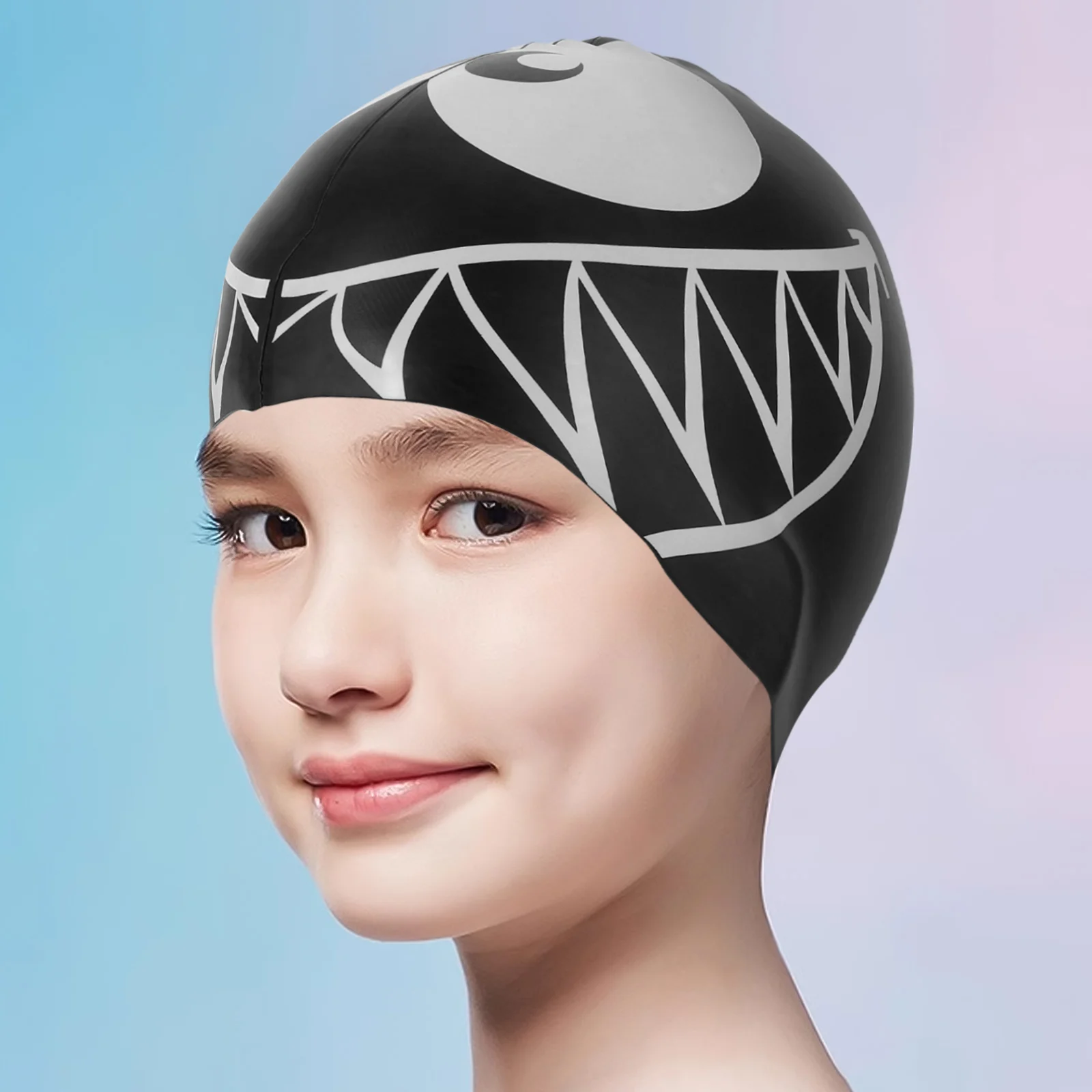 

Children's Cartoon Swimming Hat Kids Bathing Hats Shark Caps Silicone Hair Care
