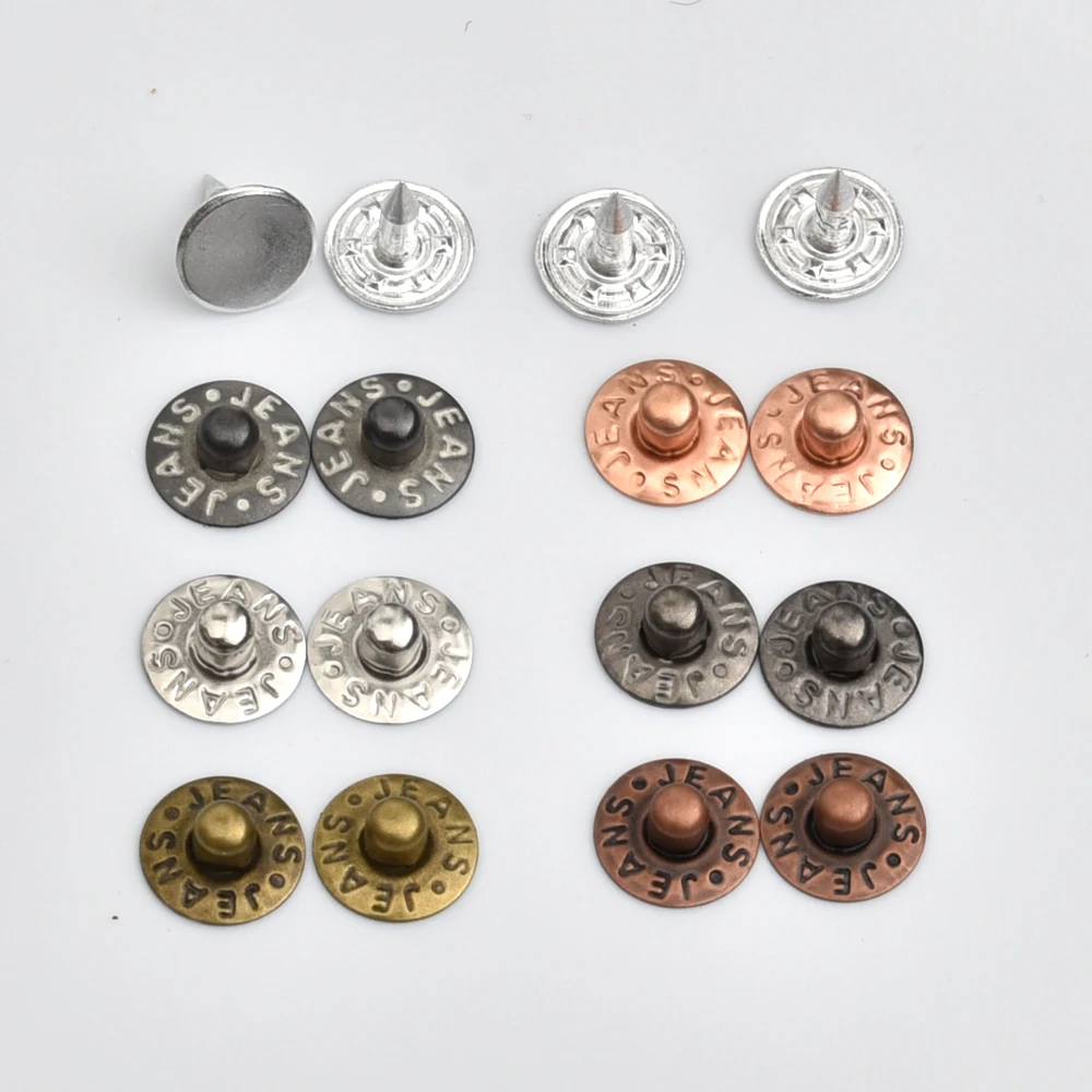 Garment Rivet Set – 300 Sets Of 9.5mm Brass Jeans Rivets, Copper Finish, With Alum Nails