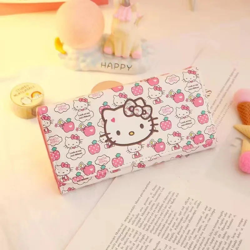 New Sanrio Women's Wallet Hello Kitty My Melody Cartoon Long Coin Purse Multifunction High Capacity Girls Anime Clutch Bag Gifts