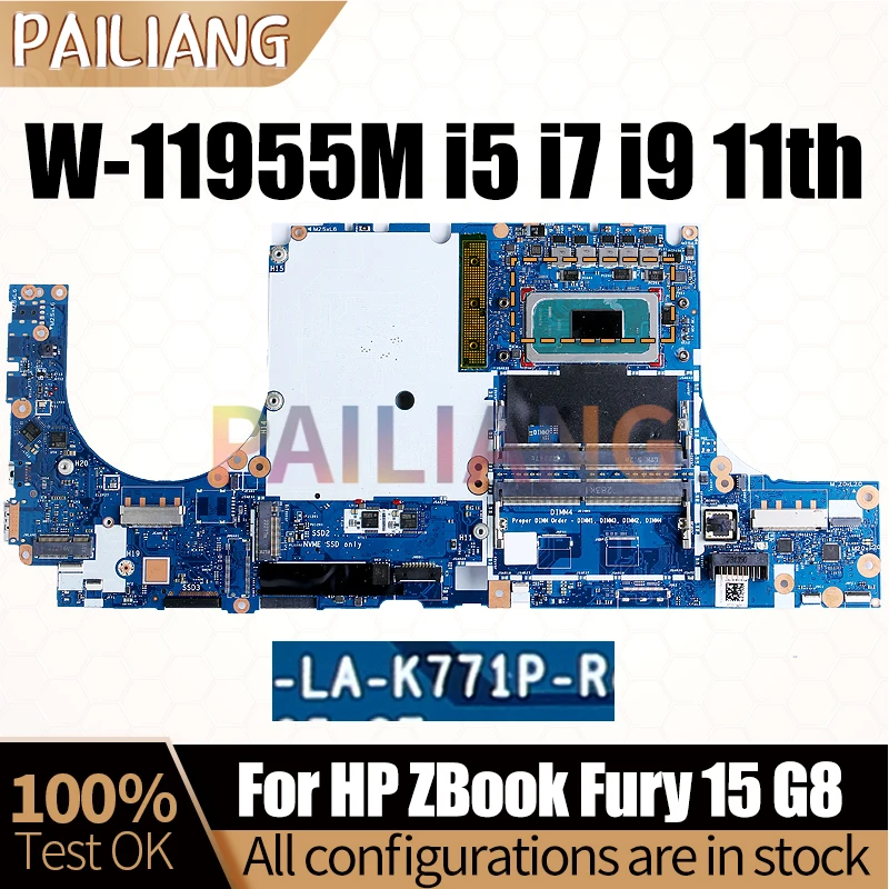 For HP ZBook Fury 15 G8 Notebook Mainboard GPZ50 LA-K771P W-11955M i5 i7 i9 11th Gen Laptop Motherboard Full Tested