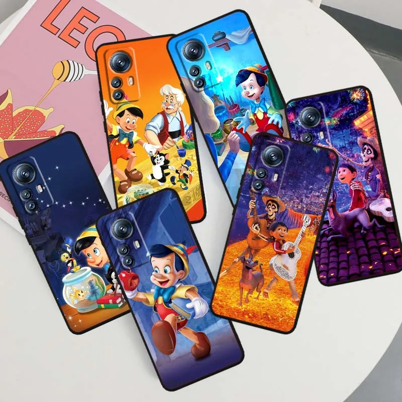 

Disney Pinocchio Adventure Phone Case For Xiaomi Mi 15 14 13 13T 12 12T 12S 11 11i 11T Pro Ultra Lite 5G Black Soft Cover