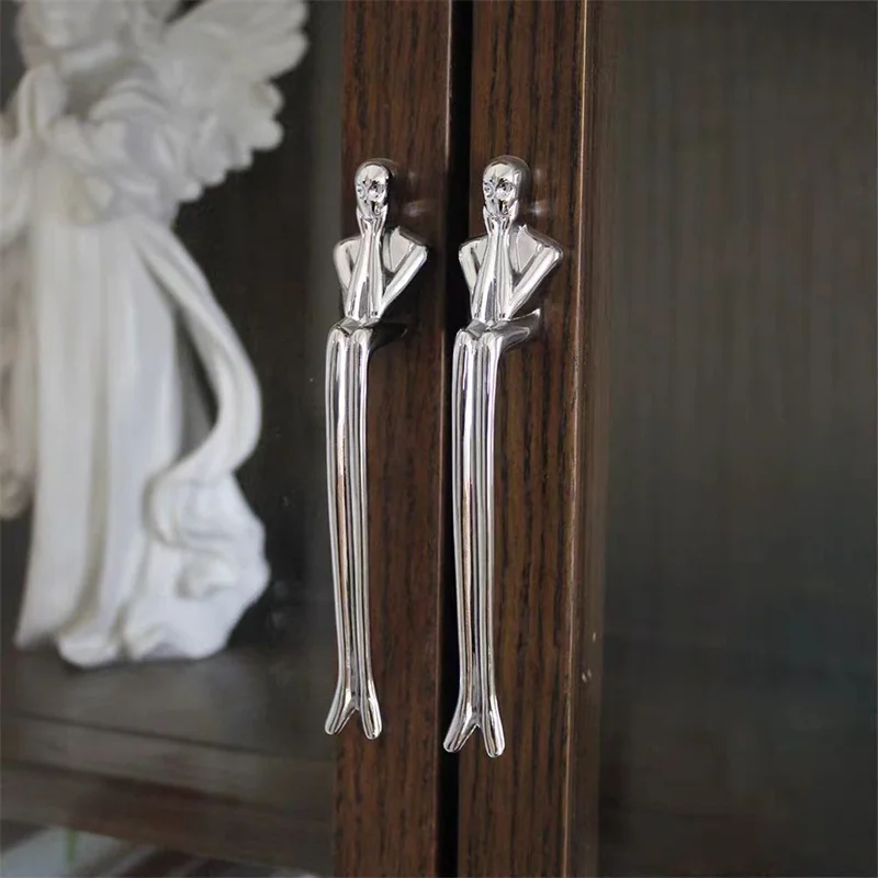 Modern Portrait Art Furniture Handles Drawer Door Knobs Brass Wardrobe Cupbaord Cabinet Pulls For Kitchen Shoe Closet Knob Diy