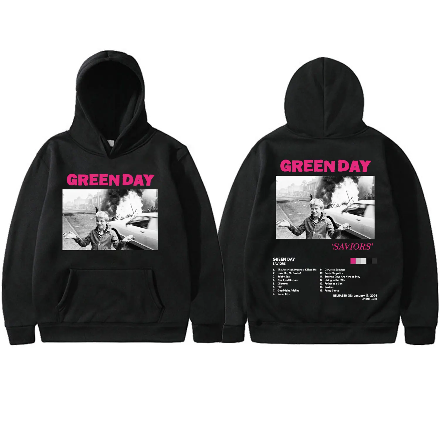 

2024 Rock Band Green Day Music Album Cover Print Hoodie Men's Women's Fashion Trend Vintage Sweatshirts Casual Comfort Pullovers