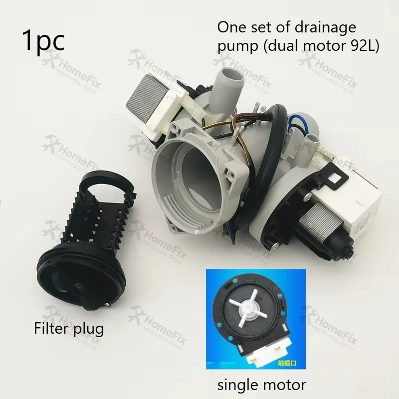 Dual Motor Drain Pump Replacement Part Compatible with LG Washing Machine WD‑A1450B7H/B5S QH450B5H/B8H, Replaces Part #A14398DS