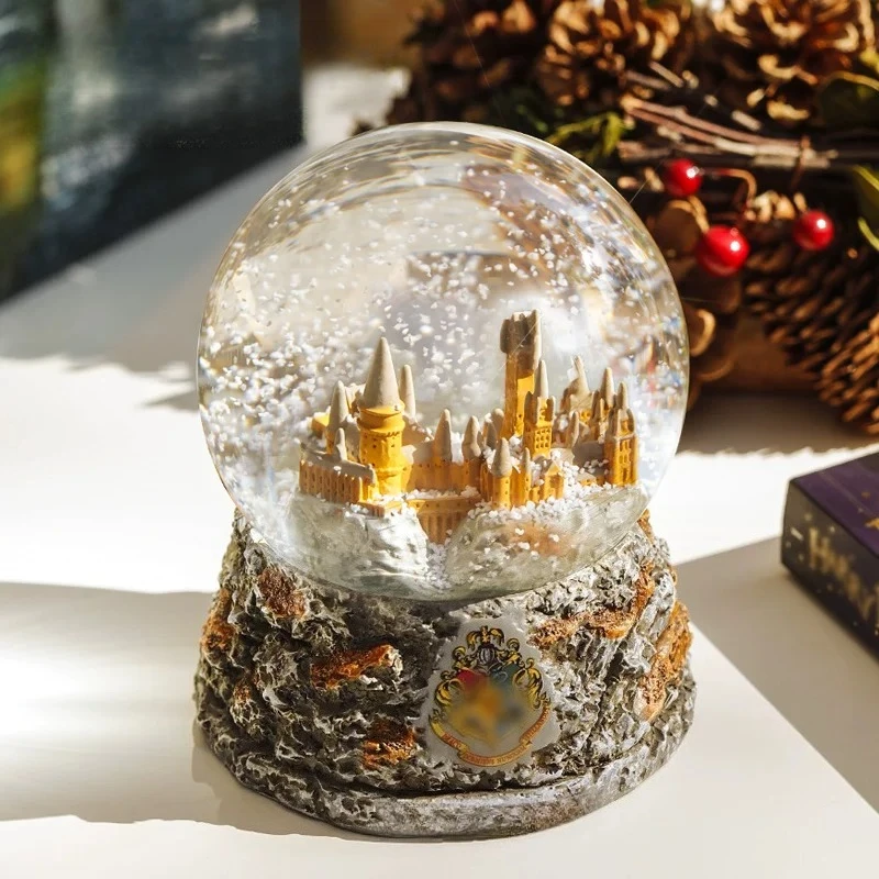 Magical Castle Snow Globe Desktop Ornament, Resin Snowball with Floating Snow, Home Table Decor Figurine, Birthday Gift