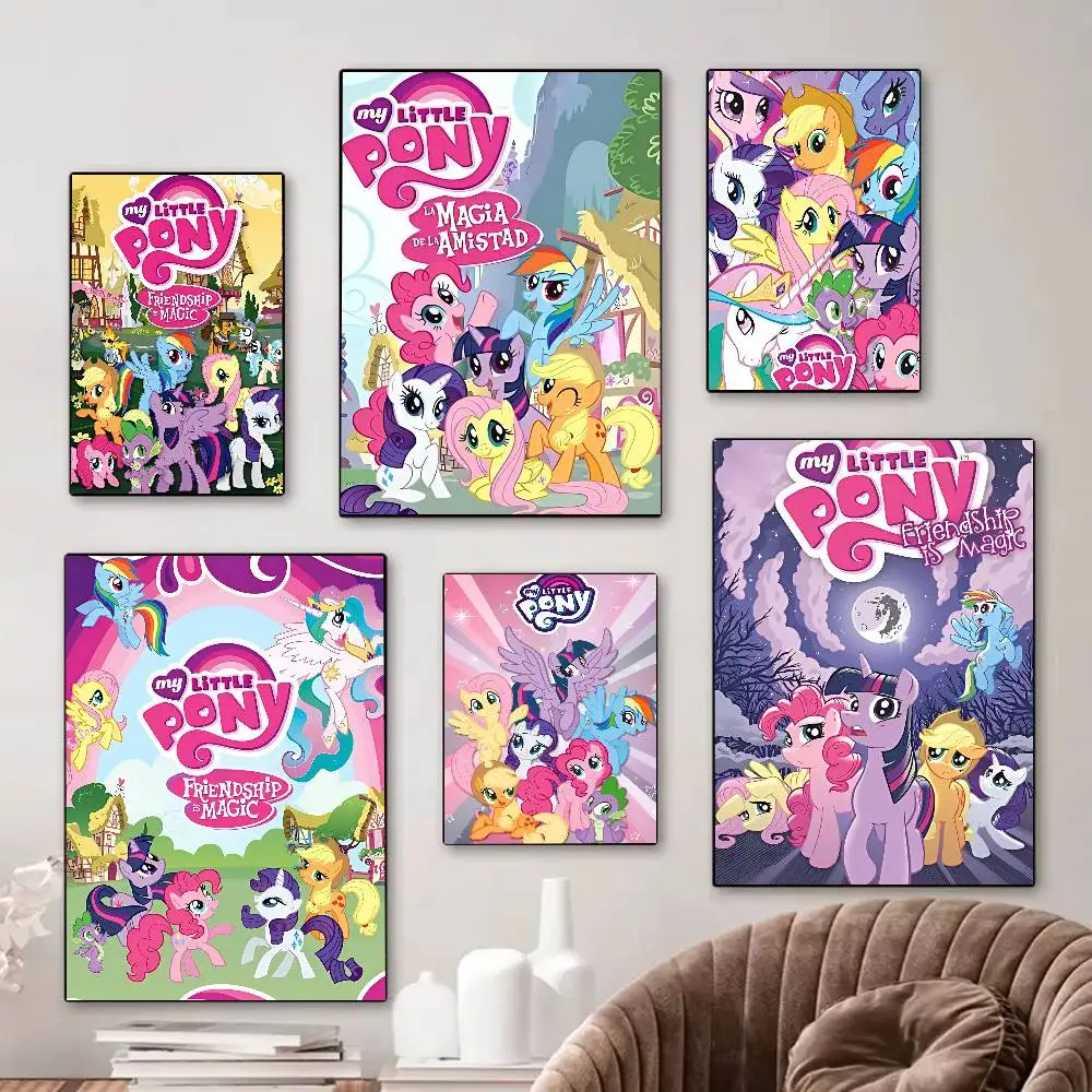 1pc My Cartoon P-Pony L-Little Movie Sticky Posters Retro Kraft Paper Sticker DIY Room Bar Cafe Aesthetic Art Wall Painting