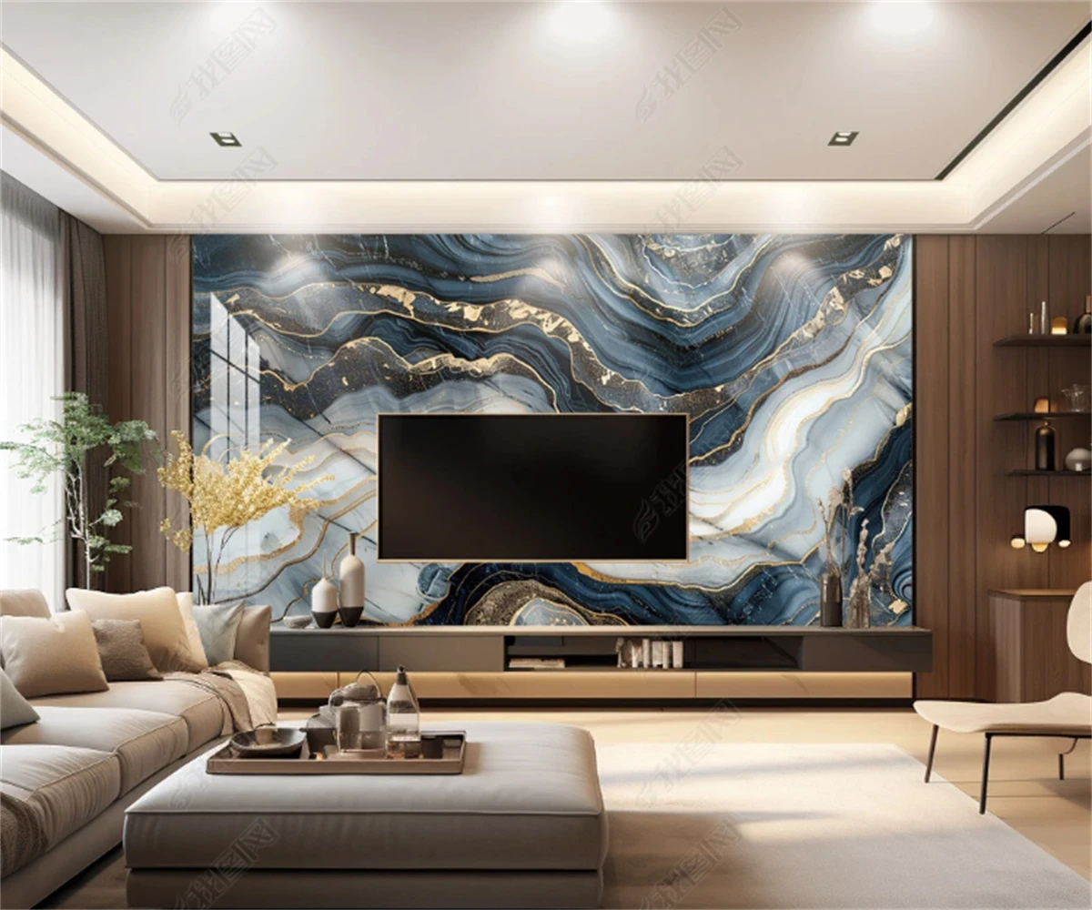 beibehang Customize the latest modern minimalist white marble texture living room TV background wallpaper
