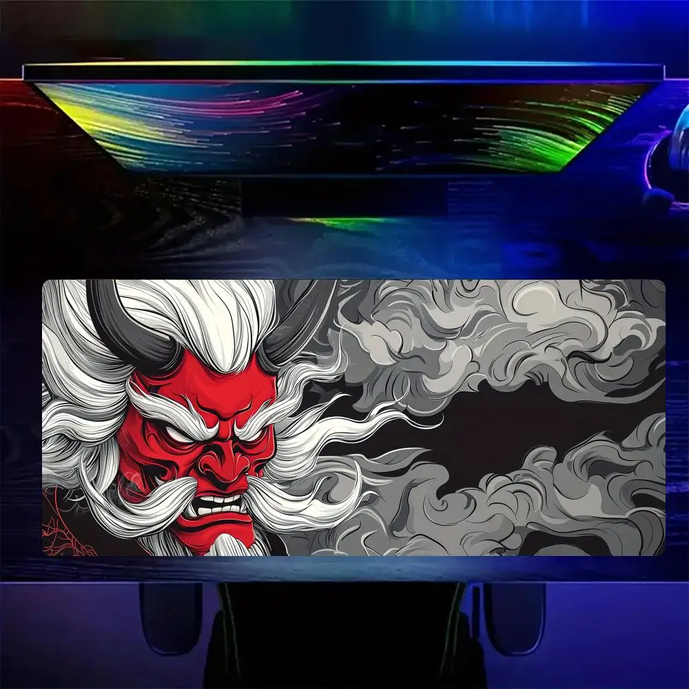 White-Haired Red-Faced Demon Mouse Pad Desk Mat with Stitched Edge Non-Slip desk pad pc accessories gaming mats Office carpet