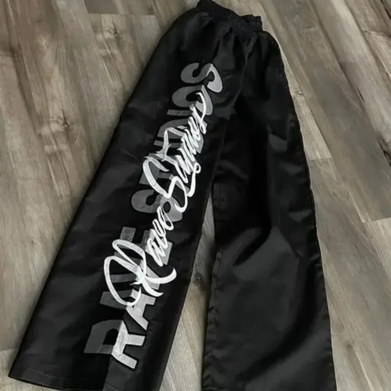 2024 Summer New Pants Men Women American Casual Hip-hop Washed Letter Print Sweatpants Street Style Loose Couple Straight Pants