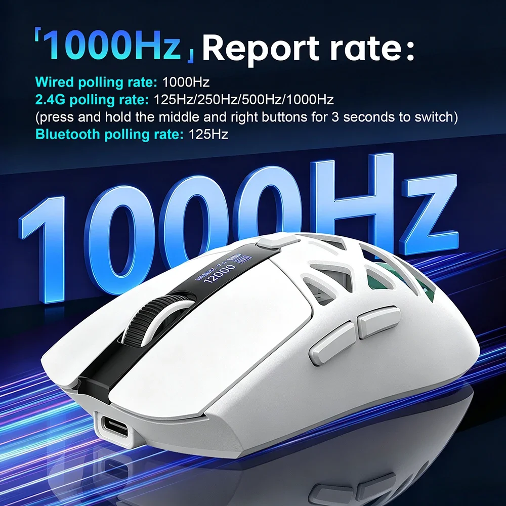 APAYADO G5PRO Tri-mode Wireless Gaming Mouse Sensor 71g Ultra Light Solid Shell 25000DPI Esports Mouse
