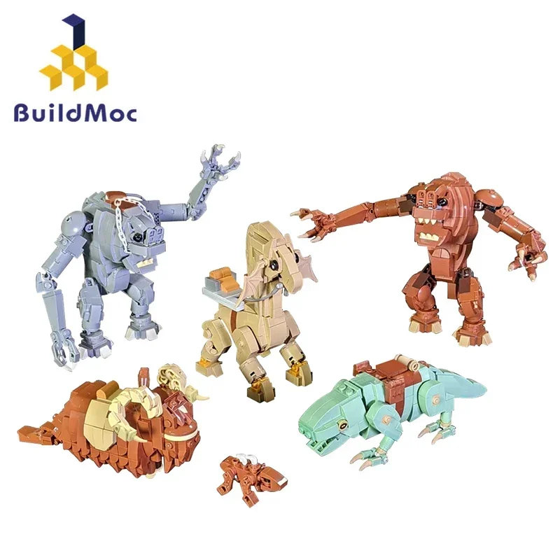 

BuildMoc Space Wars Creature Rancor Building Blocks Set Cow Bantha Dewback Monster Animal Idea Toys For Children Birthday Gifts