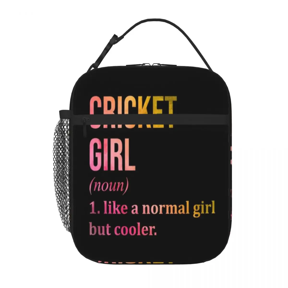 Bestselling Cricket Girl Definition In Watercolor Simple Travel Lunch Bag Workplace Meal Lunch Carrier