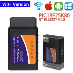 ELM327 V1.5 OBD2 Scanner PIC18F25K80 Chip Wifi ELM 327 WIFI 1.5 Car Diagnostic Tool for Android/IOS/Windows Free Delivery