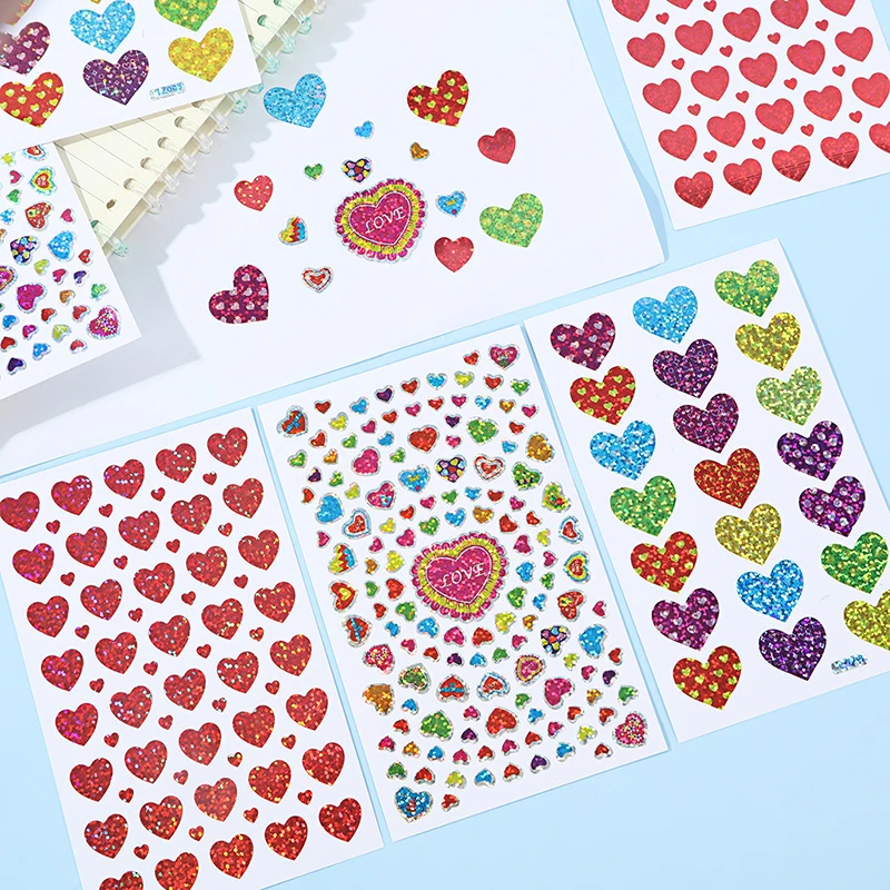 10/20/50 Sheets Scrapbook Stickers Color/Laser Star Heart Dot Handicraft DIY Diary Album Rainbow Decoration Accessories TMZ