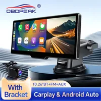 10.26 Inch Dash Cam Portable Wireless Carplay Screen HD Rear Reversing Camera Car DVR MP5 Multimedia Video Player Android Auto