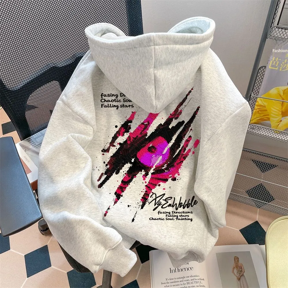 

Худи большого размера с принтом «Глаз дьявола», весенне-осенний, в стиле High Street, из плотного хлопка, дышащий, быстросохнущий.