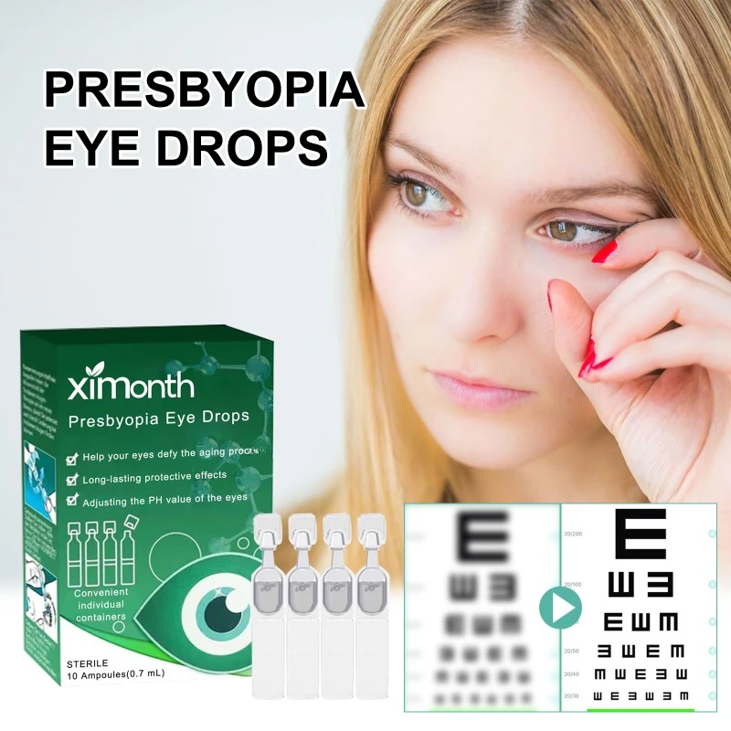 Presbyopia Eye Drops Relieve fatigue Red Eyes dryness itch soreness swollen staying up late eyes blurred Enhance Vision eye care