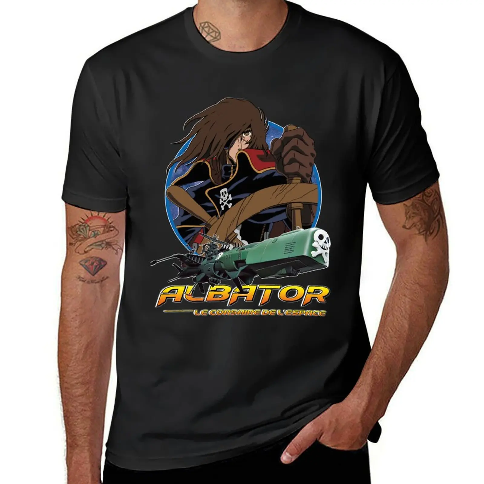 Albator (Captain Harlock) T-Shirt summer clothes Short sleeve tee tops korean fashion men t shirts