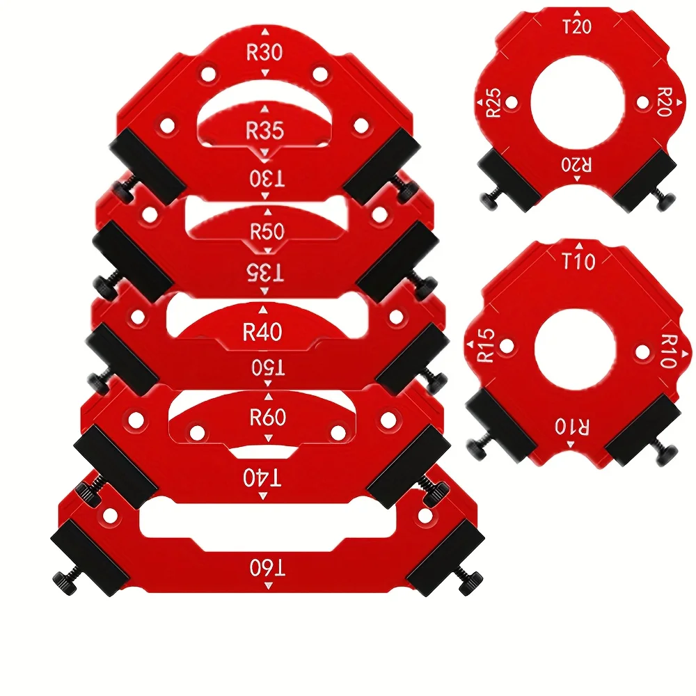 

7pcs Router Corner Radius Template Router Radius Jig, Aluminum Alloy 3 in 1 Radius Jig Router Templates