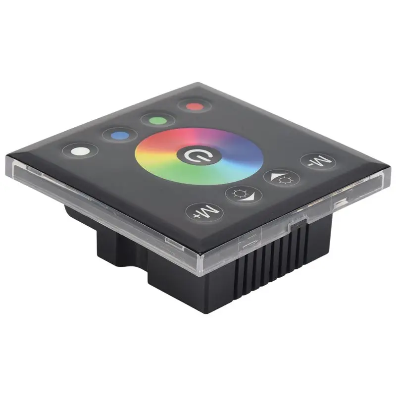 2X DC12V-24V RGB/RGBW Wall Mounted Touch Panel Controller Glass Panel Dimmer Switch Controller For LED Strips Lamp Black