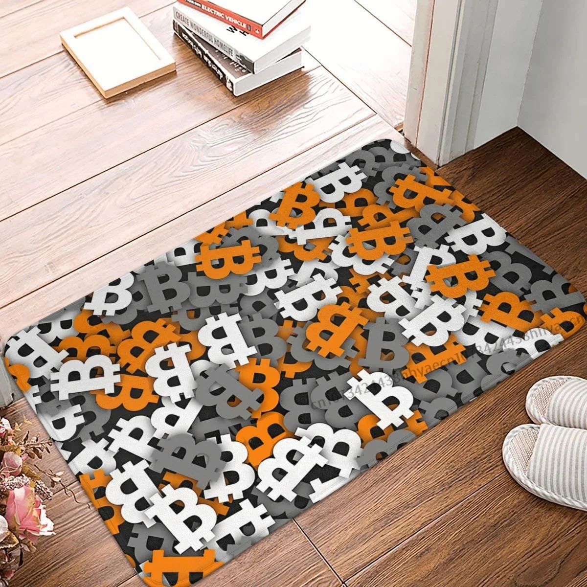 Bitcoin Bathroom Non-Slip Carpet Bitcoin Urban Camouflage Bedroom Mat Welcome Doormat Home Decoration Rug