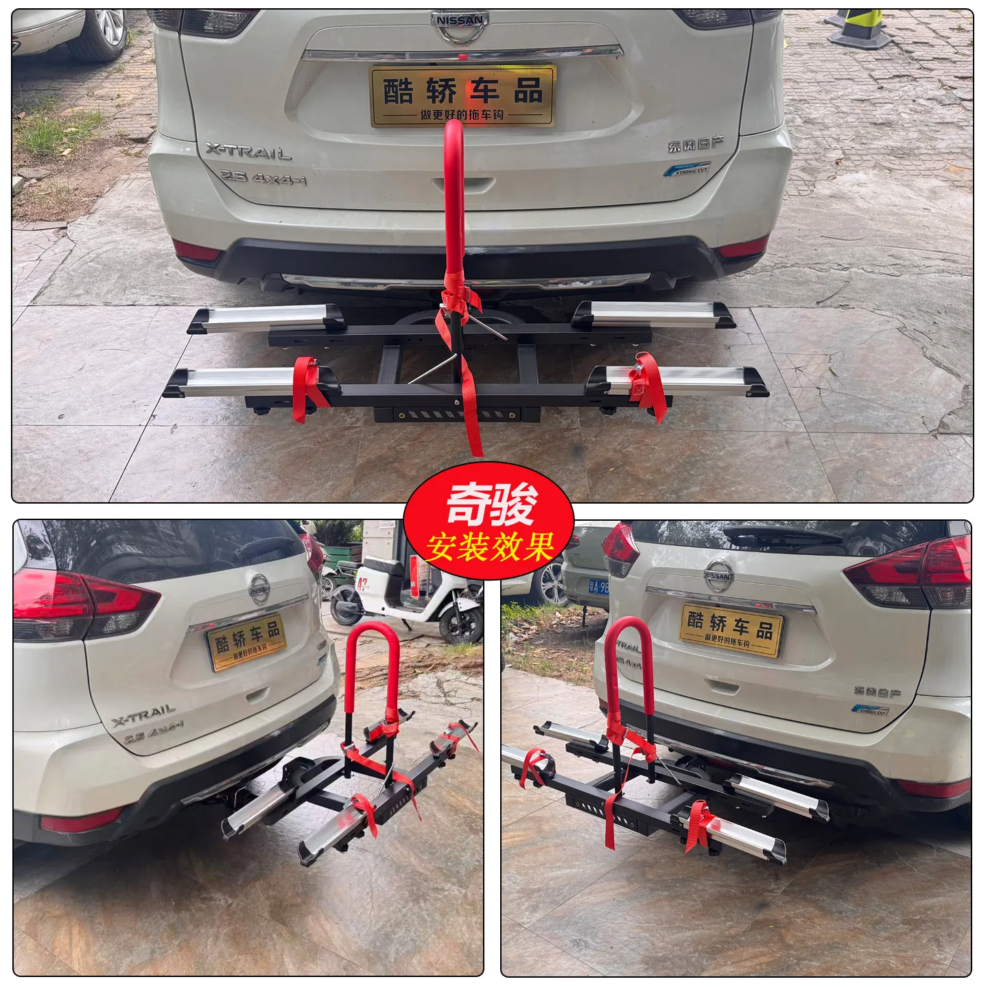 Foldable Aluminum Alloy Bicycle Rear Rack Car Hanger Off-Road SUV Travel Square Mouth New Design Bicycle Carrier view 3