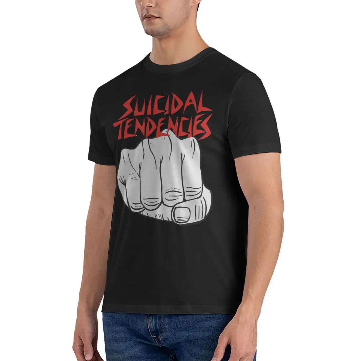 Novelty Band Metal Baru T-Shirt Men Round Neck Cotton T Shirt Suicidal Tendencies Short Sleeve Tees Graphic Tops