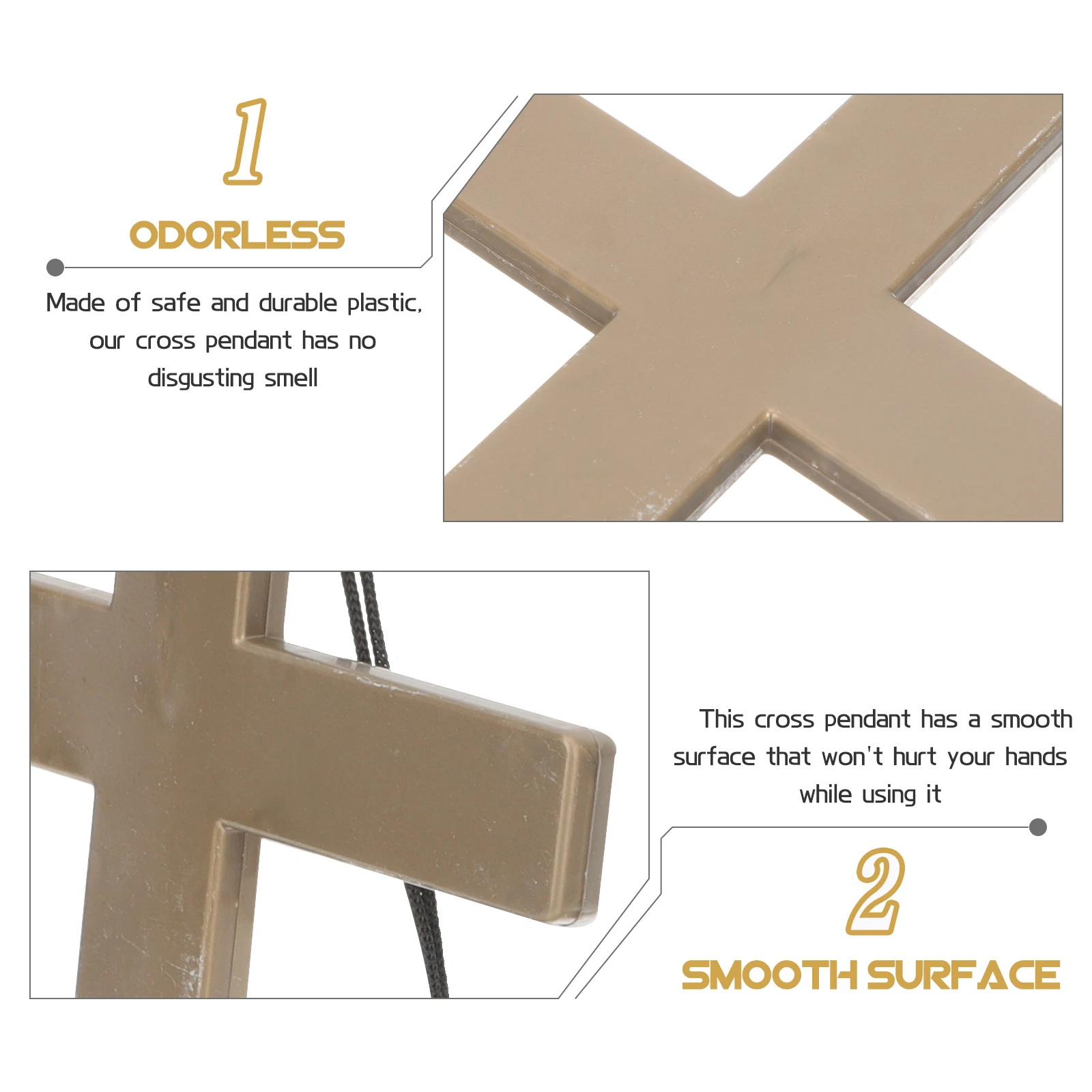 4 Pcs Necklace Cross Accessories Pendant Cosplay Large Chocolate Monk Women's